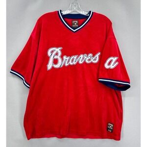 Vintage Atlanta Braves Jersey G-III Carl Banks Cooperstown Velour Retro 3XL